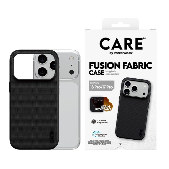 PanzerGlass CARE™ by ® Fusion Fabric Case Black w. MagSafe iPhone 18…