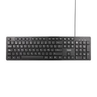 TooQ Teclado silencioso USB, 105 teclas, Negro