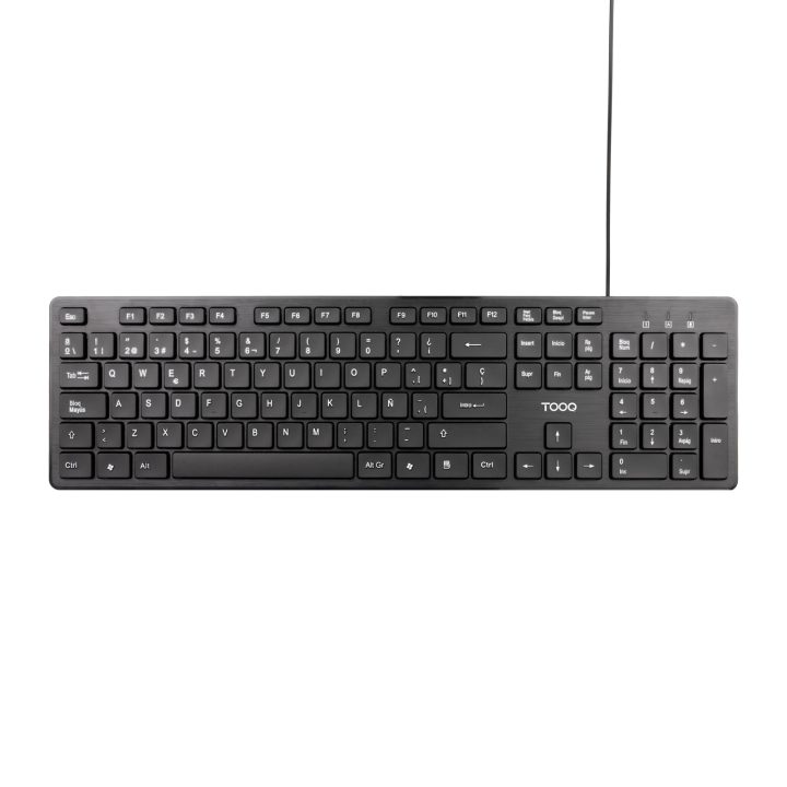 TooQ Silent USB Keyboard, 105 Keys, Black