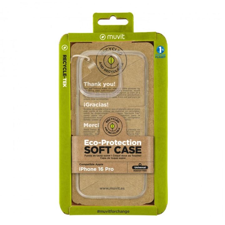 Muvit Recycletek Case for Apple iPhone 16 Pro Transparent (MCCRS0525)