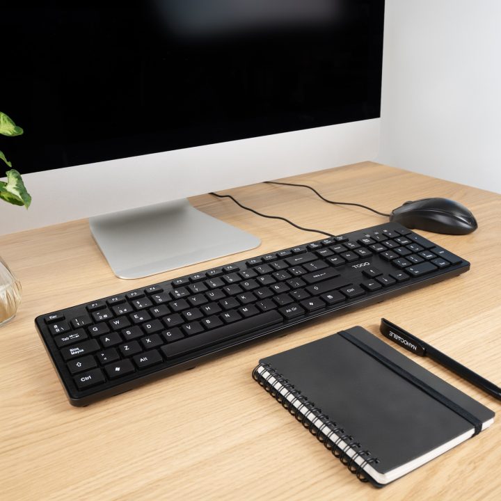 TooQ Teclado silencioso USB, 105 teclas, Preto