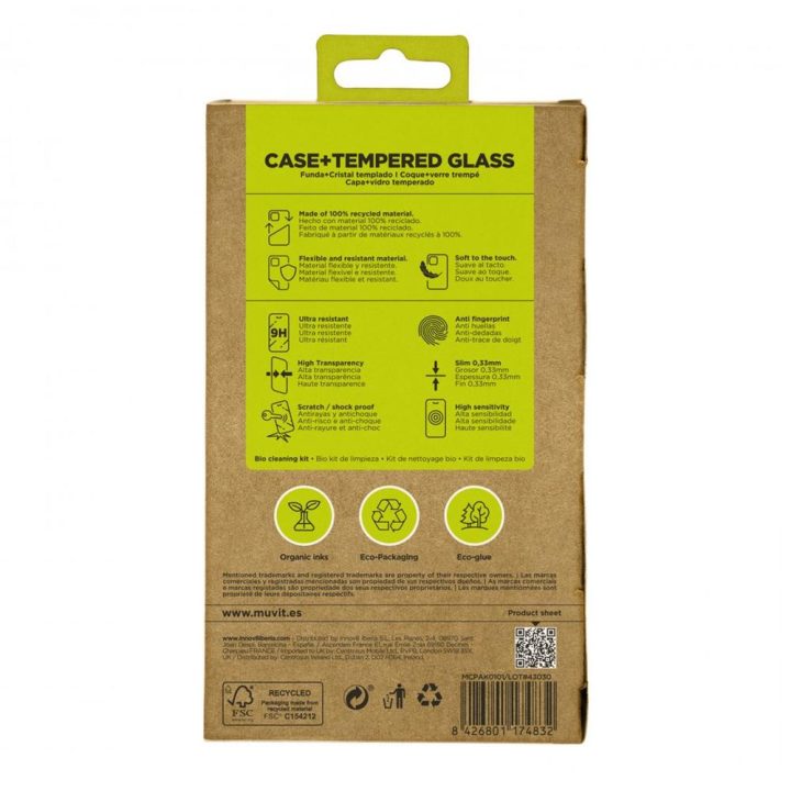 Capa Muvit recycletek para Apple iPhone 16 transparente + protetor de…