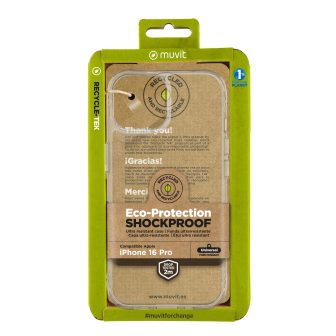 Muvit shockproof 2m case for Apple iPhone 16 Pro transparent…