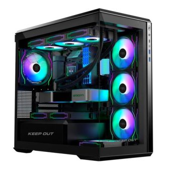 Keep Out Caixa M-ATX XC-905 Pro+ 4FANS HUB Type C