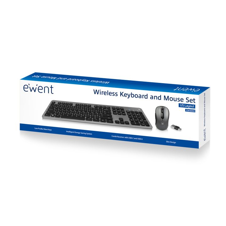 Ewent EW3272 Keyboard Mouse Included Universal RF Wireless QWERTY…