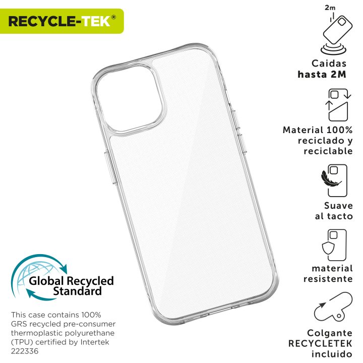 Funda Muvit shockproof 2m para Apple iPhone 16 pro transparente…