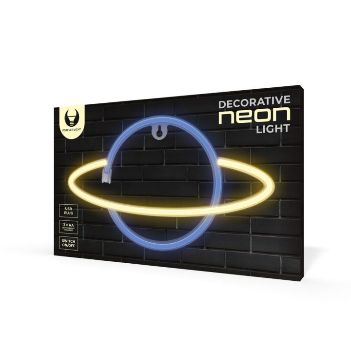 Forever neon LED lamp saturn yellow blue (RTV100228)
