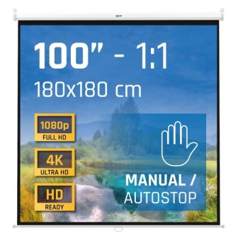 iggual Manual Projection Screen 4:3 100" 180x180 cm