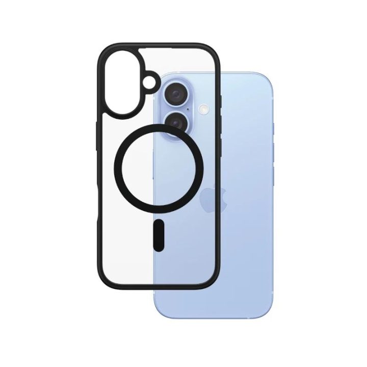 PanzerGlass ® HardCase Transparent w. Black MagSafe & Frame iPhone 16…