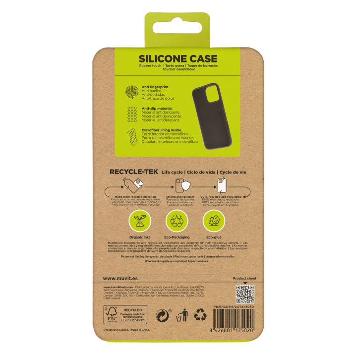 Capa Muvit recycletek liquid silicone para Apple iPhone 16 Pro Max…