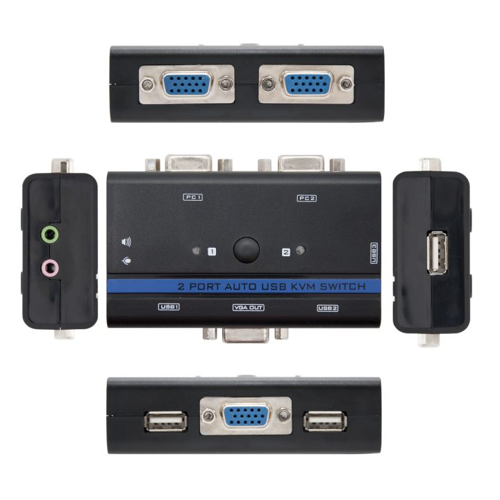 Nanocable KVM SWITCH VGA USB 1U-2PC+CABLE