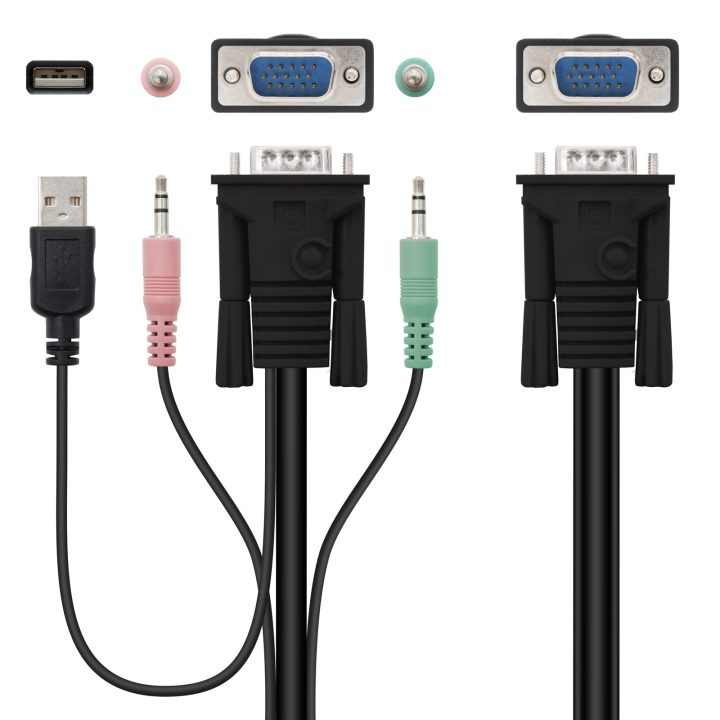 Nanocable KVM SWITCH VGA USB 1U-2PC+CABLE