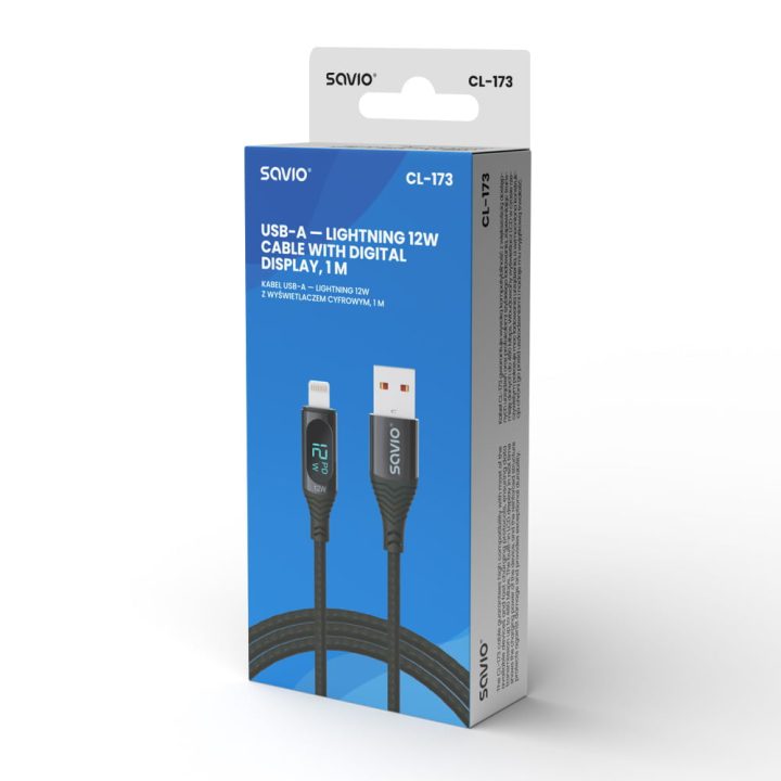 Cabo USB-C savio cl-173 preto USB-A 1 m