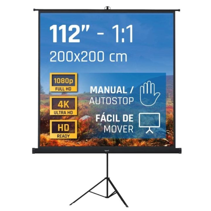 iggual 112" Projection Screen 200x200 cm with Tripod + Bag