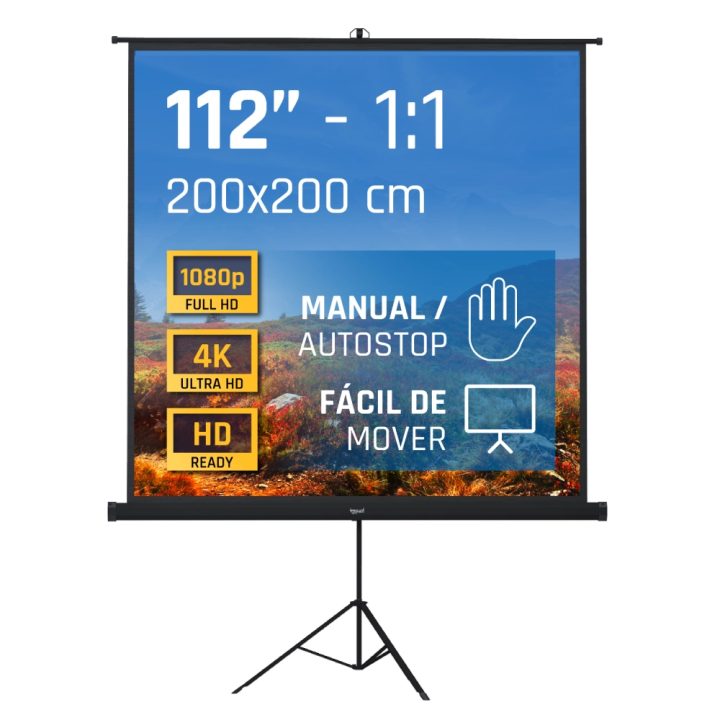 iggual Pantalla 112" 200x200 cm con trípode+bolsa