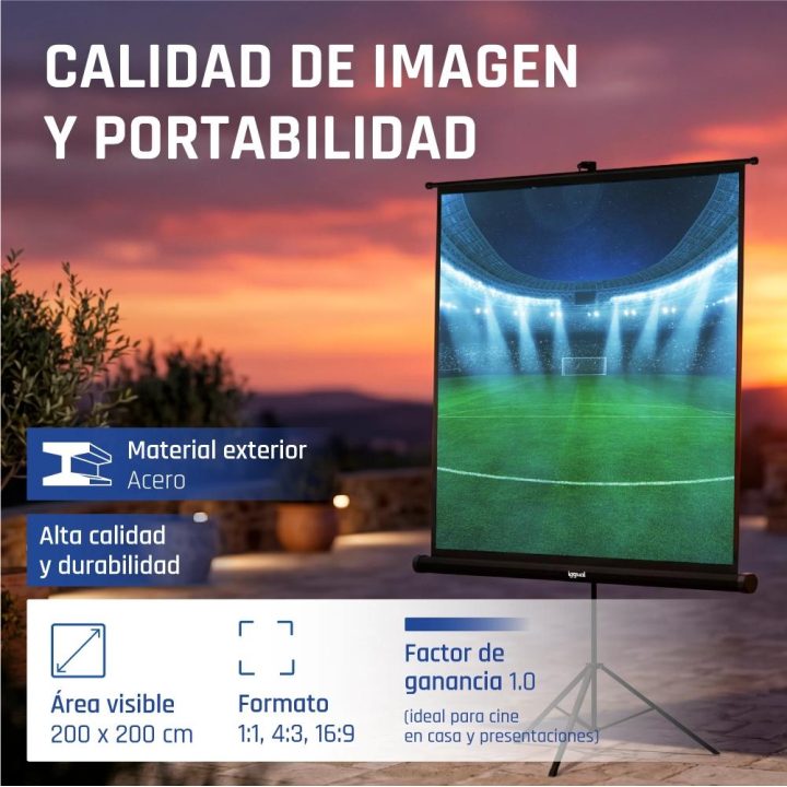 iggual 112" Projection Screen 200x200 cm with Tripod + Bag