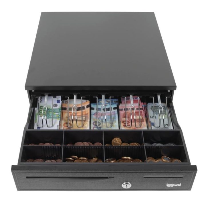 iggual IRON-50 Cash Drawer 42cm 5+8 Black