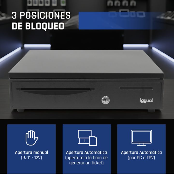 iggual IRON-50 Cash Drawer 42cm 5+8 Black