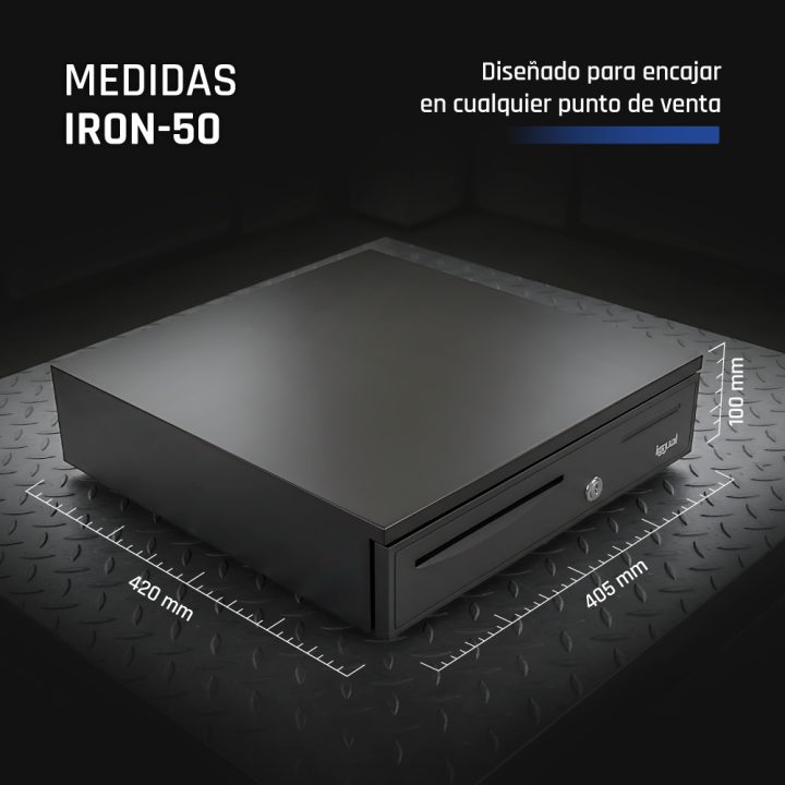 iggual Gaveta Portamoedas IRON-50 42cm 5+8 preto
