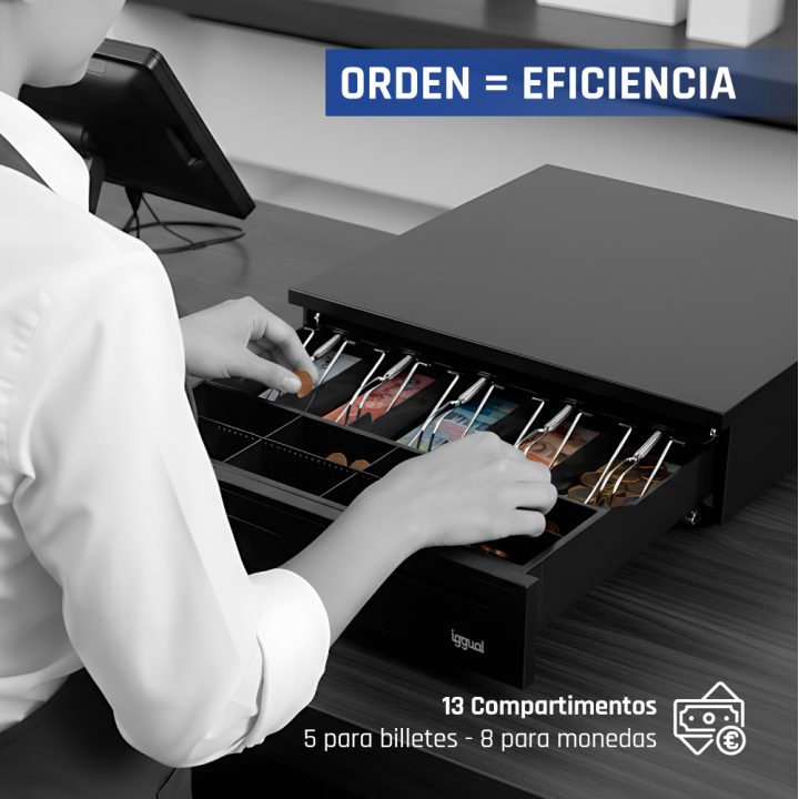 iggual IRON-50 Cash Drawer 42cm 5+8 Black