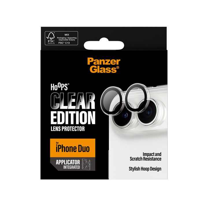 PanzerGlass ® Hoops® Camera Lens Protector Transparent iPhone Duo…