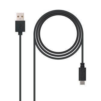 Nanocable USB 2.0, 2m cabo USB USB C 2 x USB A 0,48 Gbit/s Preto