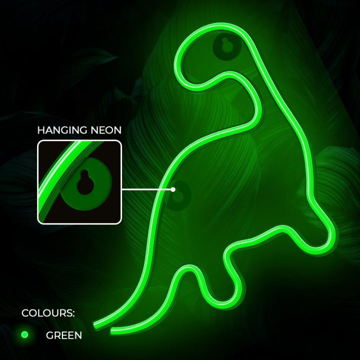 Lâmpada Forever neon LED dinossauro verde (RTV100298)