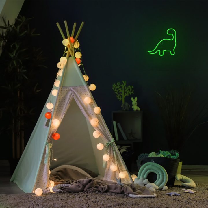 Lâmpada Forever neon LED dinossauro verde (RTV100298)