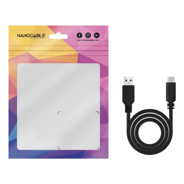Nanocable USB 2.0, 2m USB-C to 2x USB-A Cable, 0.48 Gbit/s, Black