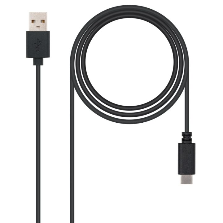 Nanocable USB 2.0, 2m cabo USB USB C 2 x USB A 0,48 Gbit/s Preto