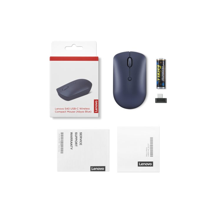 Lenovo 540 rato de escritório ambidestro RF sem fios óptico 2400 DPI