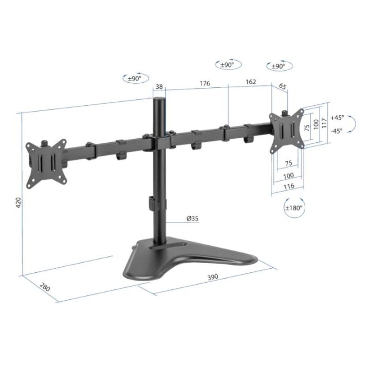 iggual SSM02 Suporte de secretária para 2 monitores 13"-32"