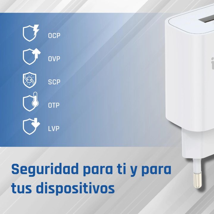 iggual Carregador 1xUSB carga rápida QC3.0 18W