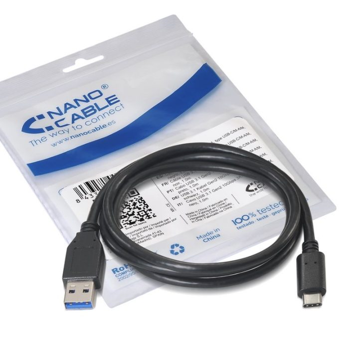 Nanocable USB 3.1, 1m cable USB USB 3.2 Gen 2 (3.1 Gen 2) USB C USB A…