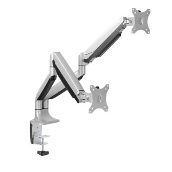 TooQ Soporte de Mesa Giratorio e Inclinable para 2 Pantallas (Monitor…
