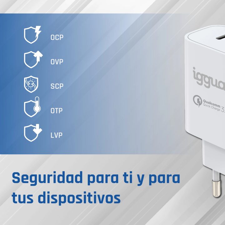 iggual Dual USB QC3.0 + USB-C PD 20W Charger