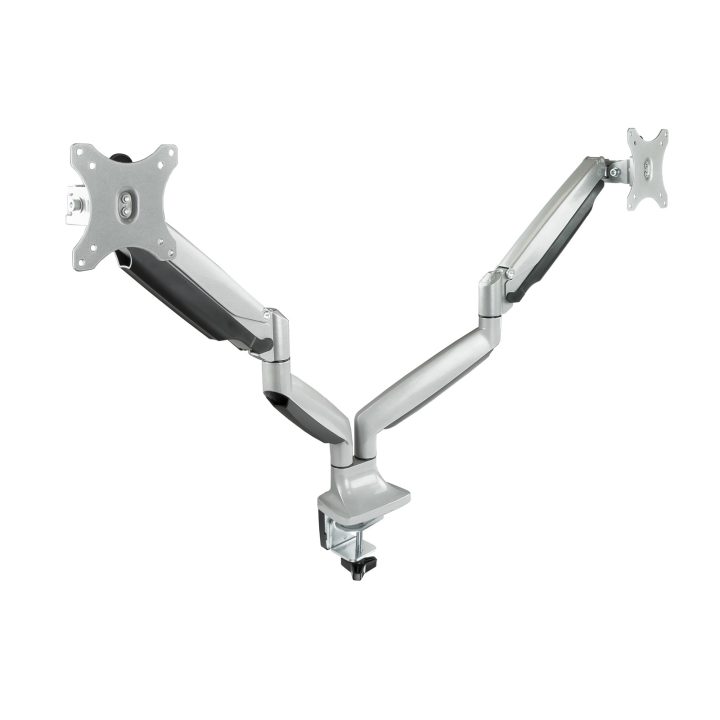 TooQ Soporte de Mesa Giratorio e Inclinable para 2 Pantallas (Monitor…