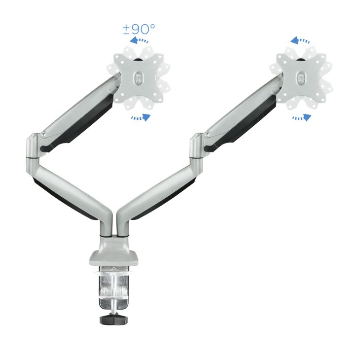 TooQ Suporte de Mesa Rotativo e Inclinável para 2 Ecrãs (Monitor / TV…