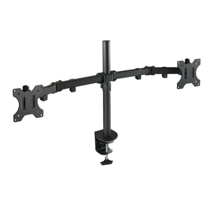 TooQ Soporte de Mesa Giratorio e Inclinable para 2 Pantallas (Monitor…