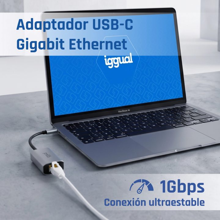 iggual USB-C to RJ45 Gigabit 1000Mbps Adapter