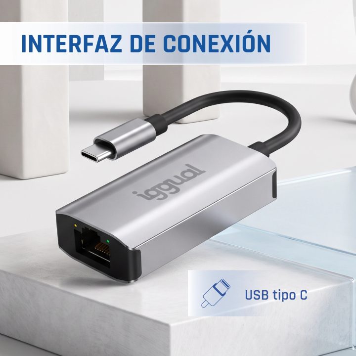 iggual USB-C to RJ45 Gigabit 1000Mbps Adapter