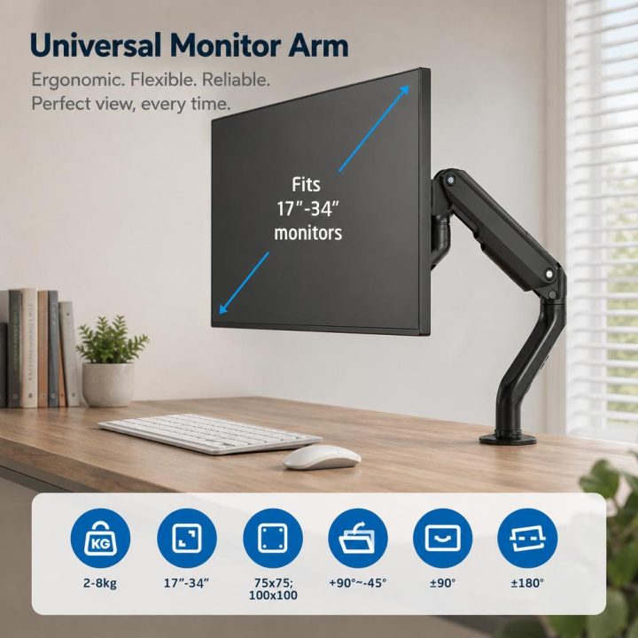 Ewent EW1492 34" Desktop Monitor Stand Black