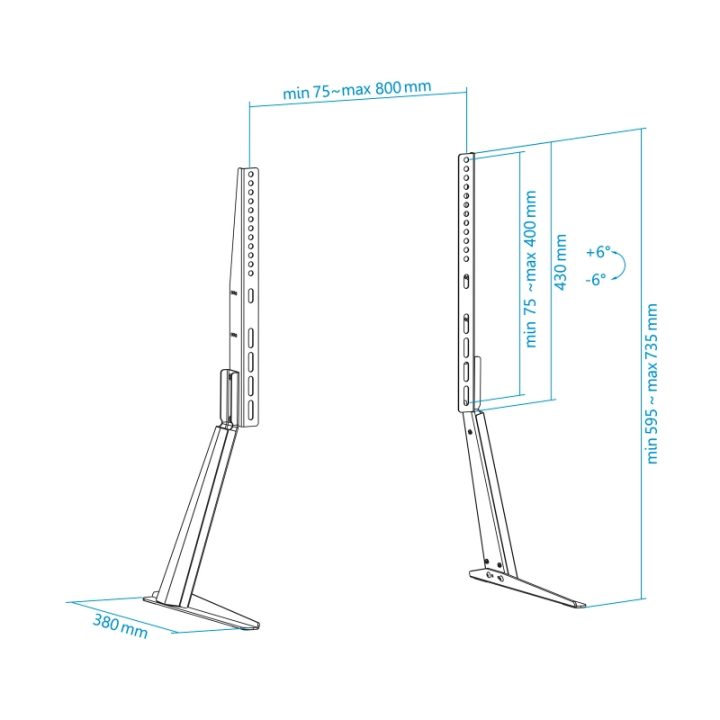 TooQ Soporte de mesa para pantallas 32”-70”