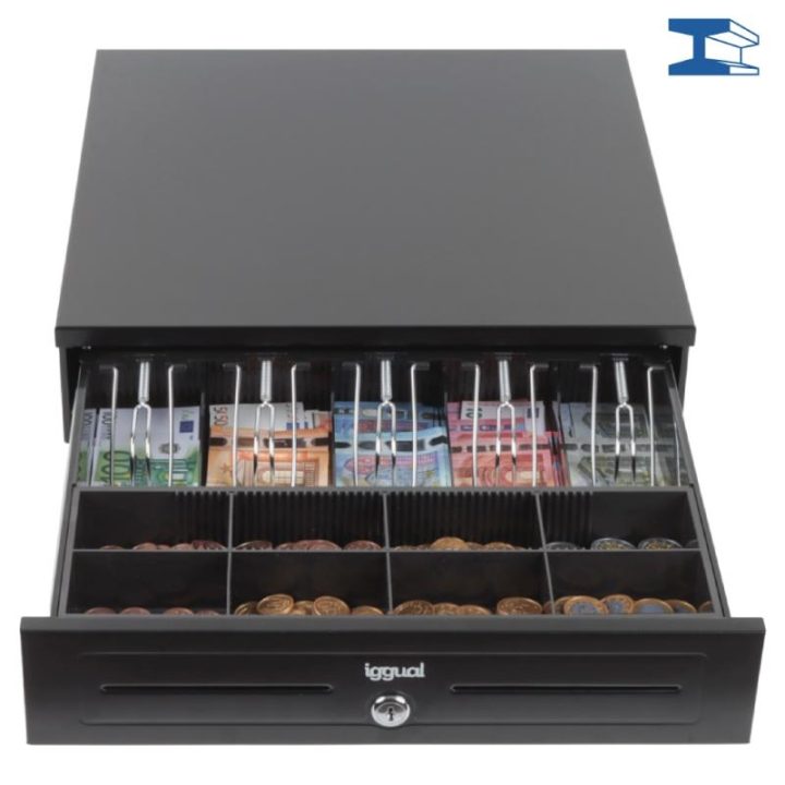iggual IRON-HD Cash Drawer 41cm 5+8 Black