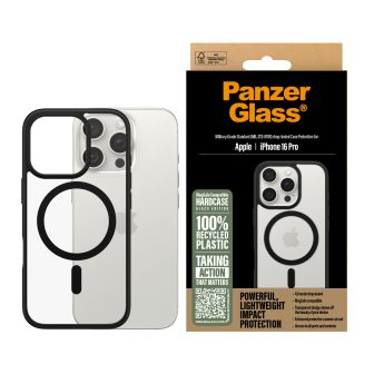 PanzerGlass ® HardCase Transparent w. Black MagSafe & Frame iPhone 16…