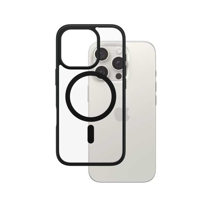 PanzerGlass ® HardCase Transparent w. Black MagSafe & Frame iPhone 16…