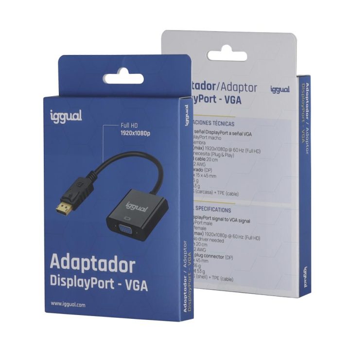 iggual DisplayPort (M) to VGA (F) Adapter