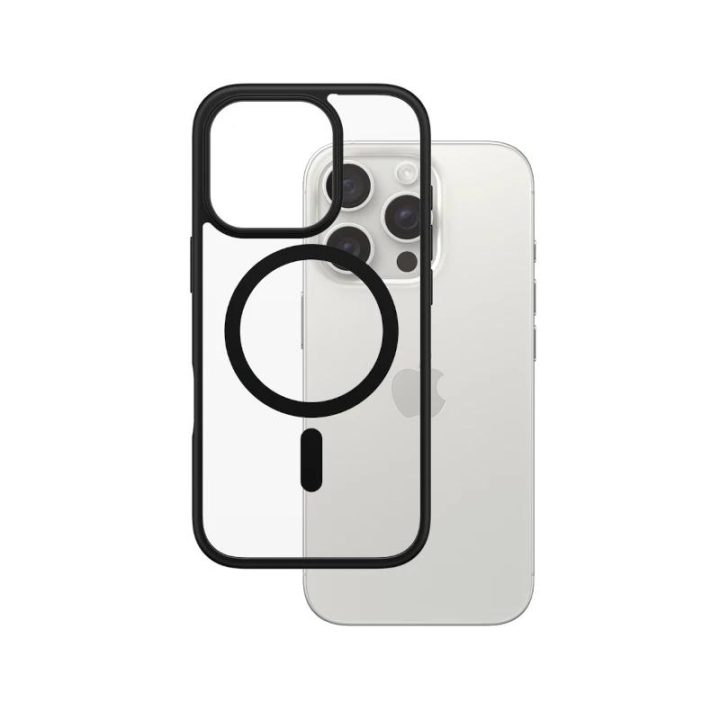 PanzerGlass ® HardCase Transparent w. Black MagSafe & Frame iPhone 16…