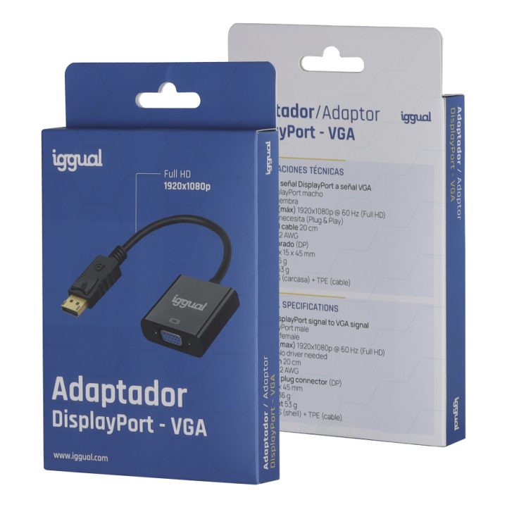 iggual DisplayPort (M) to VGA (F) Adapter