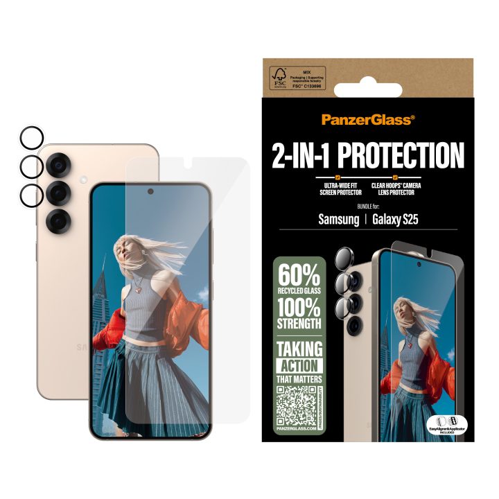 PanzerGlass ® 2-in-1 Protection Bundle Samsung Galaxy S25 Screen…
